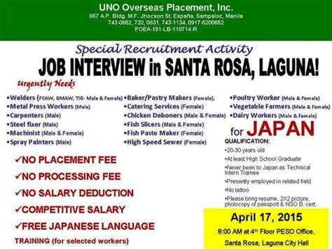 Santa Rosa Hiring Jobs in Laguna (with Salaries) .